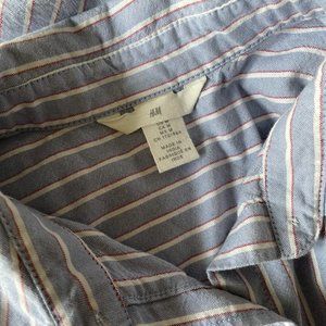 H&M Blue Striped Women's Button-Down, Size M